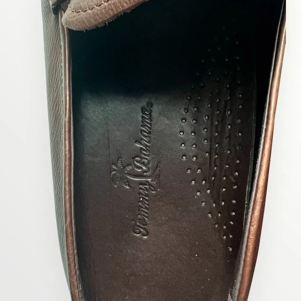 Tommy Bahama Men’s Brown Leather‎ Slip-On Driving Loafers Moc Toe Size 9 D